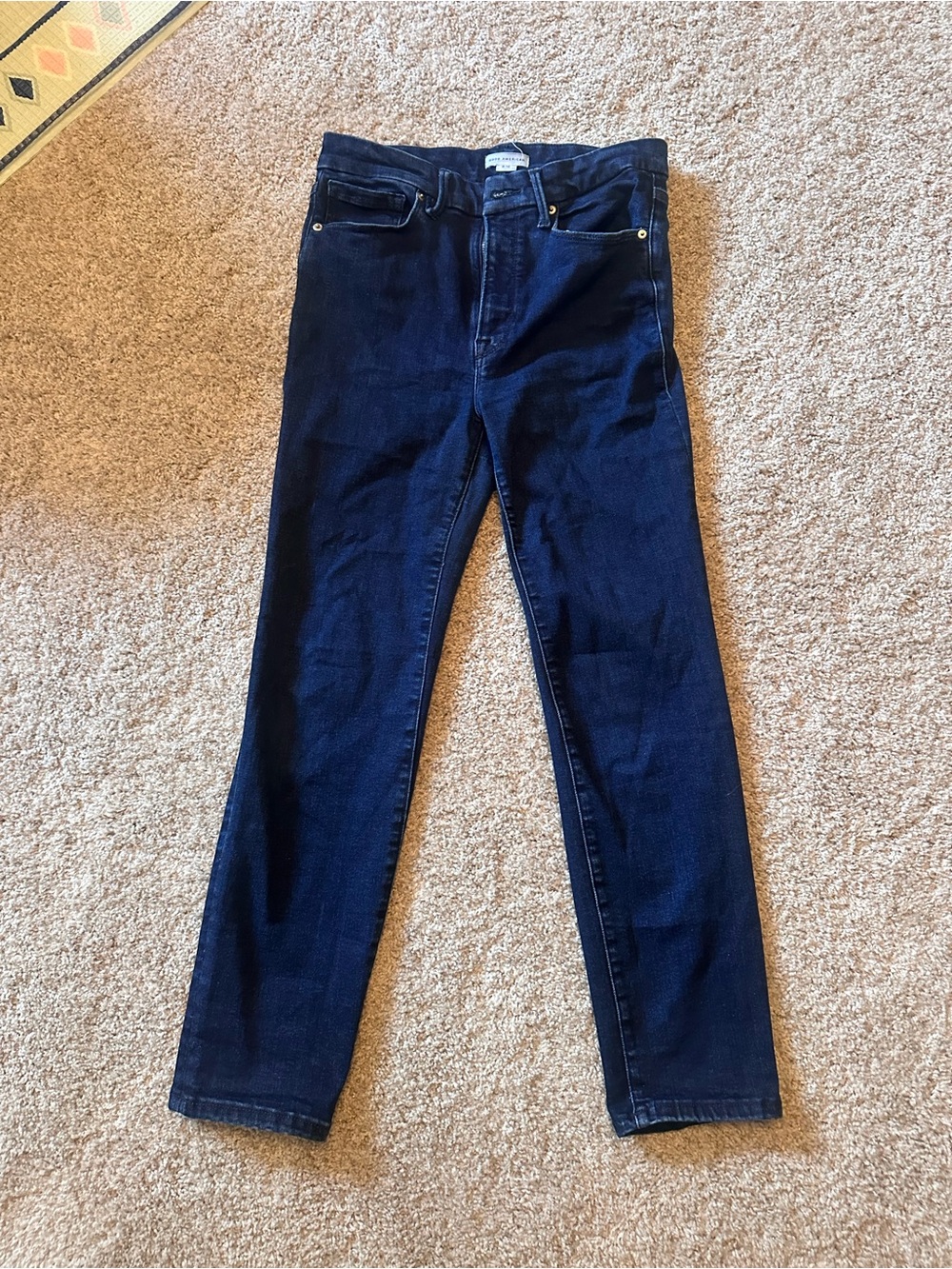 Good American Slim Straight Jeans in Dark Blue Denim fit size 6-12